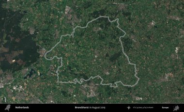 Bronckhorst. Hollanda 'nın idari alanı, Ağustos 2019' da çekilen Kopernik Nöbetçi karolarından oluşan bir uydu görüntüsünde özetlenmiştir.