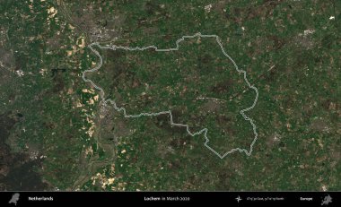 Lochem. Hollanda 'nın idari alanı Mart 2020' de çekilen Kopernik Nöbetçi karolarından oluşan bir uydu görüntüsüyle özetlendi