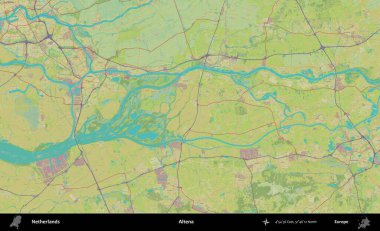 Altena. Topografik İnsani Yardım Stili Haritasında Hollanda 'nın idari alanı