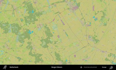 Sıkıcı-Odoorn. Topografik İnsani Yardım Stili Haritasında Hollanda 'nın idari alanı