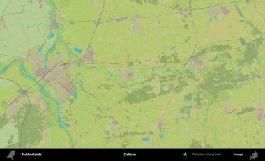 Dalfsen. Topografik İnsani Yardım Stili Haritasında Hollanda 'nın idari alanı