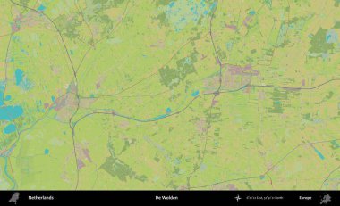 De Wolden. Topografik İnsani Yardım Stili Haritasında Hollanda 'nın idari alanı