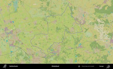 Dinkelland. Hollanda 'nın idari alanı Topografik İnsani Stil Haritası' nda özetlenmiştir