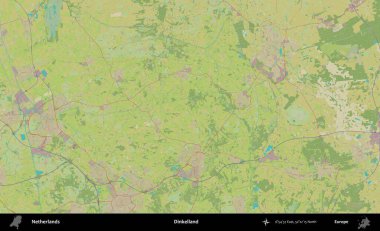 Dinkelland. Topografik İnsani Yardım Stili Haritasında Hollanda 'nın idari alanı