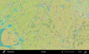 Drenthe. Topografik İnsani Yardım Stili Haritasında Hollanda 'nın idari alanı