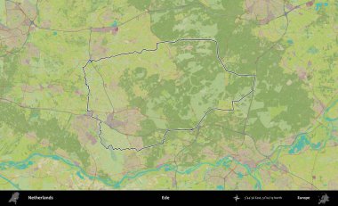Ede. Hollanda 'nın idari alanı Topografik İnsani Stil Haritası' nda özetlenmiştir