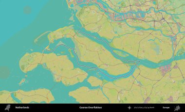 Goeree-Overflakkee. Hollanda 'nın idari alanı Topografik İnsani Stil Haritası' nda özetlenmiştir
