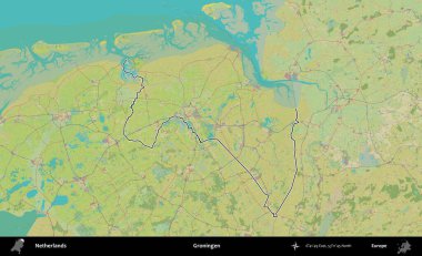Groningen. Hollanda 'nın idari alanı Topografik İnsani Stil Haritası' nda özetlenmiştir