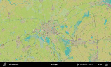 Groningen. Topografik İnsani Yardım Stili Haritasında Hollanda 'nın idari alanı