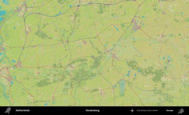 Hardenberg. Topografik İnsani Yardım Stili Haritasında Hollanda 'nın idari alanı