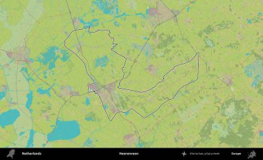 Heerenveen. Hollanda 'nın idari alanı Topografik İnsani Stil Haritası' nda özetlenmiştir