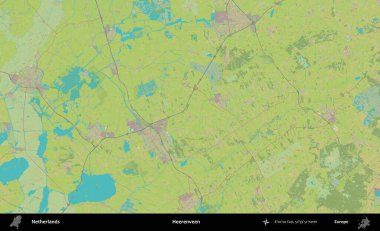 Heerenveen. Topografik İnsani Yardım Stili Haritasında Hollanda 'nın idari alanı