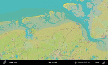 Het Hogeland. Topografik İnsani Yardım Stili Haritasında Hollanda 'nın idari alanı