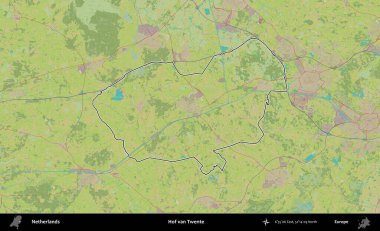 Hof van Twente. Hollanda 'nın idari alanı Topografik İnsani Stil Haritası' nda özetlenmiştir