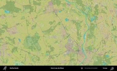Horst aan de Maas. Topografik İnsani Yardım Stili Haritasında Hollanda 'nın idari alanı