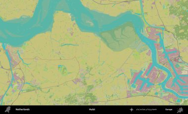 Hulst. Topografik İnsani Yardım Stili Haritasında Hollanda 'nın idari alanı