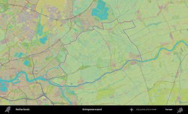Krimpenerwaard. Hollanda 'nın idari alanı Topografik İnsani Stil Haritası' nda özetlenmiştir
