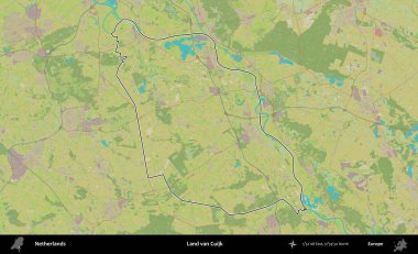 Van Cuijk 'e in. Hollanda 'nın idari alanı Topografik İnsani Stil Haritası' nda özetlenmiştir