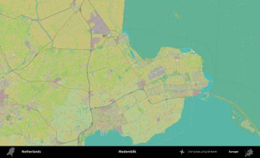 Medemblik. Topografik İnsani Yardım Stili Haritasında Hollanda 'nın idari alanı