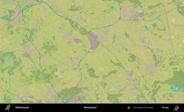 Meierijstad. Topografik İnsani Yardım Stili Haritasında Hollanda 'nın idari alanı