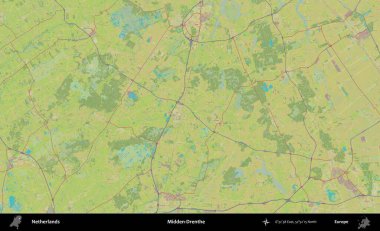 Midden-Drenthe. Topografik İnsani Yardım Stili Haritasında Hollanda 'nın idari alanı