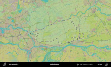 Molenlanden 'de. Hollanda 'nın idari alanı Topografik İnsani Stil Haritası' nda özetlenmiştir