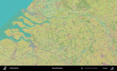 Hayır, Brabant. Topografik İnsani Yardım Stili Haritasında Hollanda 'nın idari alanı
