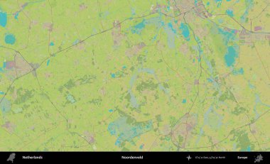 Noordenveld. Topografik İnsani Yardım Stili Haritasında Hollanda 'nın idari alanı