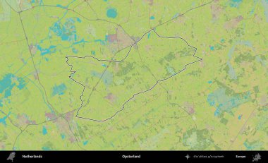 Opsterland 'de. Hollanda 'nın idari alanı Topografik İnsani Stil Haritası' nda özetlenmiştir