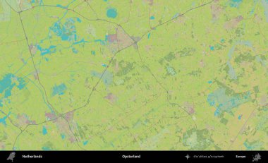 Opsterland 'de. Topografik İnsani Yardım Stili Haritasında Hollanda 'nın idari alanı
