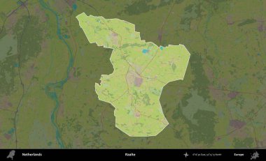 Raalte. Hollanda 'nın idari alanı karartılmış Topografik İnsani Yardım Stili Haritasında vurgulandı ve özetlendi