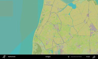 Schagen. Hollanda 'nın idari alanı Topografik İnsani Stil Haritası' nda özetlenmiştir