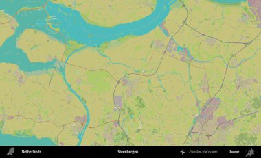 Steenbergen. Topografik İnsani Yardım Stili Haritasında Hollanda 'nın idari alanı