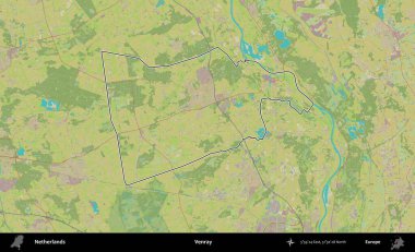Venray. Hollanda 'nın idari alanı Topografik İnsani Stil Haritası' nda özetlenmiştir