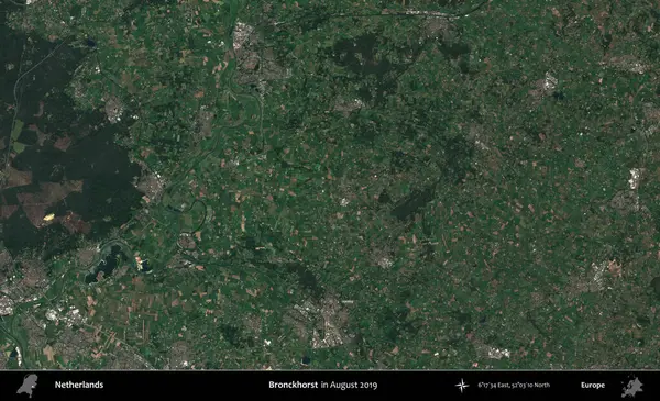 Bronckhorst. Ağustos 2019 'da çekilen Kopernik Nöbetçi karolarından oluşan uydu görüntüsü üzerinde Hollanda' nın idari bölgesi