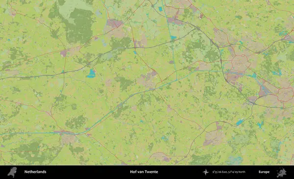 Hof van Twente. Topografik İnsani Yardım Stili Haritasında Hollanda 'nın idari alanı