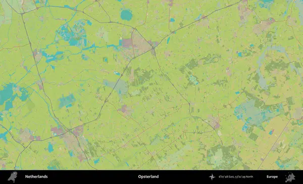 Opsterland 'de. Topografik İnsani Yardım Stili Haritasında Hollanda 'nın idari alanı