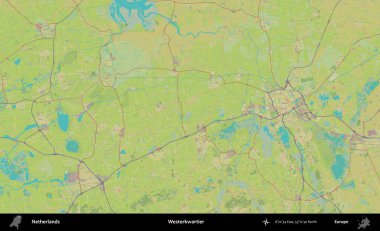 Daha batılı. Topografik İnsani Yardım Stili Haritasında Hollanda 'nın idari alanı