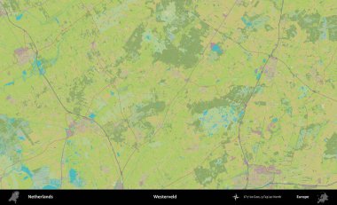 Batı yakası. Topografik İnsani Yardım Stili Haritasında Hollanda 'nın idari alanı