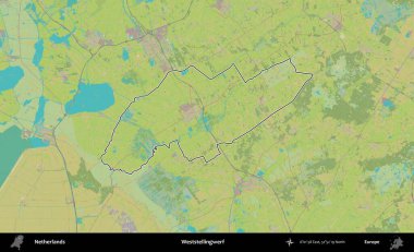 Weststellingwerf. Hollanda 'nın idari alanı Topografik İnsani Stil Haritası' nda özetlenmiştir
