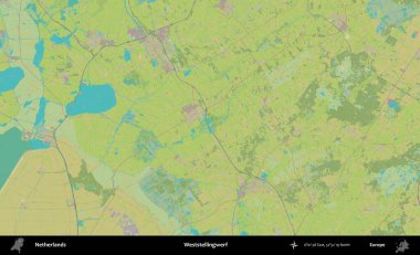 Weststellingwerf. Topografik İnsani Yardım Stili Haritasında Hollanda 'nın idari alanı