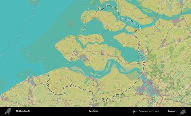 Zeeland. Hollanda 'nın idari alanı Topografik İnsani Stil Haritası' nda özetlenmiştir