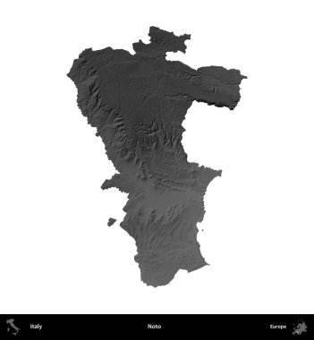 Hayır. İtalya 'nın idari bölgesi gri ölçekli yükseklik haritasında beyaza izole edildi