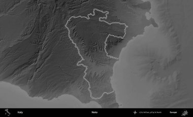 Hayır. İtalya 'nın idari bölgesi gri ölçekli bir yükselme haritasında özetlendi