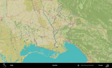Gorizia. İtalya 'nın idari bölgesi Topografik İnsani Stil Haritası' nda özetlendi