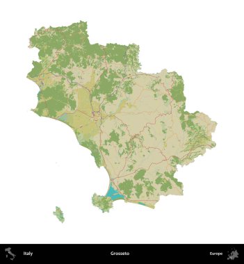 İğrençsin. İtalya 'nın idari bölgesi Topografik İnsani Stil Haritasında beyaza izole edildi