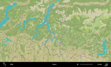 - Lecco. İtalya 'nın idari bölgesi Topografik İnsani Stil Haritası' nda özetlendi