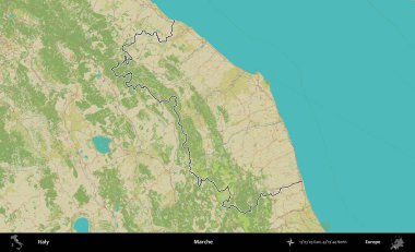 Marş. İtalya 'nın idari bölgesi Topografik İnsani Stil Haritası' nda özetlendi