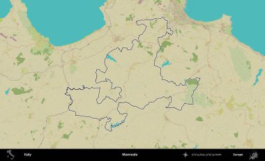 Tek gerçek. İtalya 'nın idari bölgesi Topografik İnsani Stil Haritası' nda özetlendi