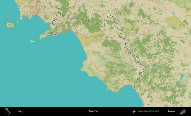 Salerno 'da. İtalya 'nın idari bölgesi Topografik İnsani Stil Haritası' nda özetlendi